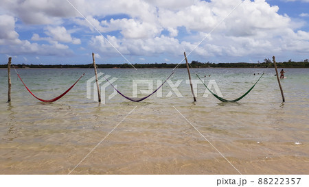 nets for resting in the crystalline blue lagoon 88222357