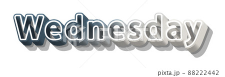 volumetric 3D Text of the inscription Wednesday isolated cut out 88222442