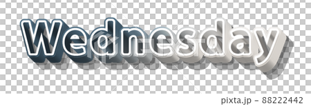 volumetric 3D Text of the inscription Wednesday isolated cut out 88222442