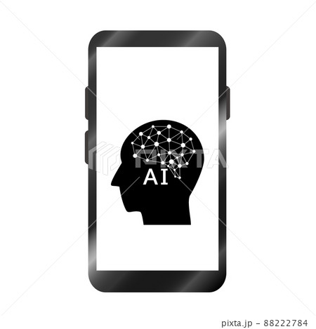 人工知能（AI）が搭載されたスマホのイメージ。 88222784
