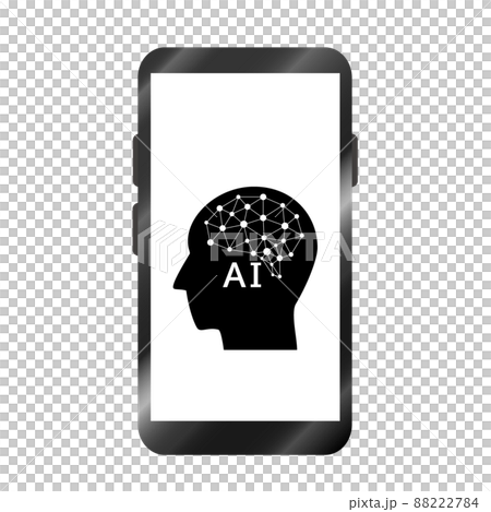 人工知能（AI）が搭載されたスマホのイメージ。 88222784