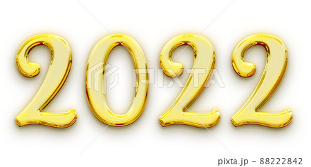 Golden volumetric 3D Text of the inscription 2022 isolated cut out Golden volumetric 3D Text of the inscription 2022 isolated cut out 88222842