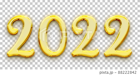 Golden volumetric 3D Text of the inscription 2022 isolated cut out Golden volumetric 3D Text of the inscription 2022 isolated cut out 88222842