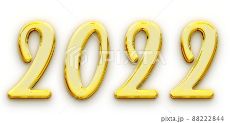 Golden volumetric 3D Text of the inscription 2022 isolated cut out Golden volumetric 3D Text of the inscription 2022 isolated cut out 88222844