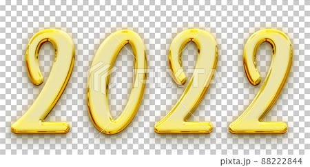 Golden volumetric 3D Text of the inscription 2022 isolated cut out Golden volumetric 3D Text of the inscription 2022 isolated cut out 88222844