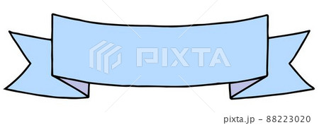 手描きリボンフレーム パステルカラーのイラスト素材 30