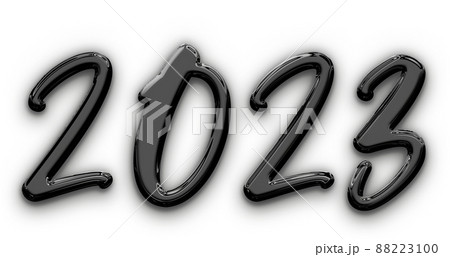 Black Metallic volumetric 3D Text of the inscription 2023 cut out isolated Black Metallic volumetric 3D Text of the inscription 2023 cut out isolated 88223100
