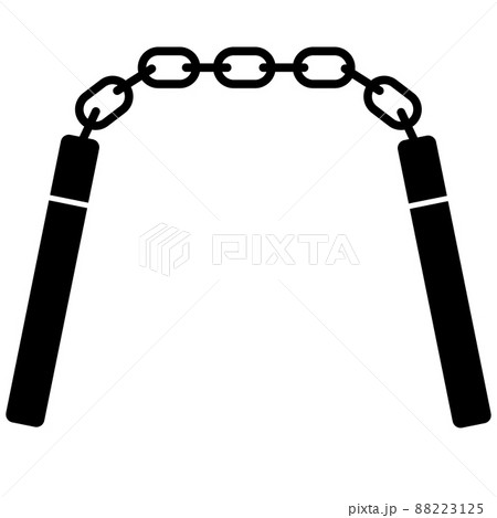 nunchucks sign. nunchaku weapon icon. symbolism tools to fight club. flat style. nunchucks sign. nunchaku weapon icon. symbolism tools to fight club. flat style. 88223125