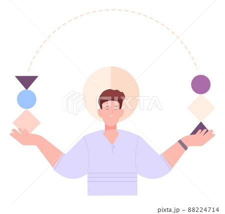 Balanced personality character. Strategic mind thinking concept 88224714