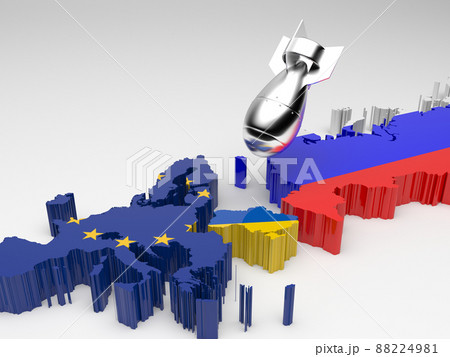 3D rendering of a Missile bombarding Ukraine 88224981