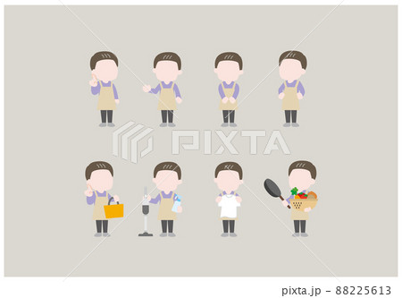 家事をする人物のイラストセット 家事をする人物のイラストセット 88225613