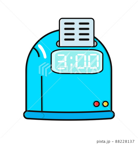 Cute funny punch clock character. Vector hand drawn cartoon kawaii character illustration icon. Isolated on white background. Punch clock character concept 88228137
