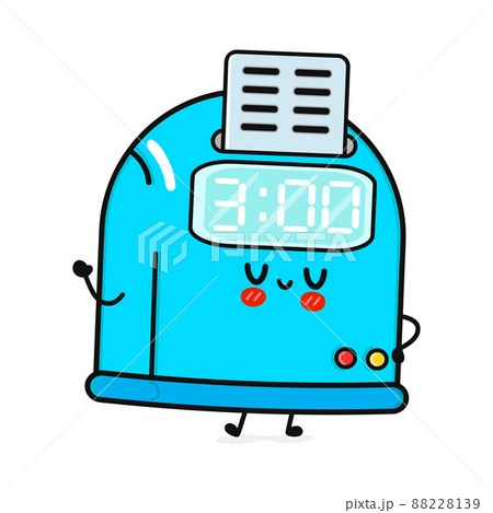 Cute funny punch clock character. Vector hand drawn cartoon kawaii character illustration icon. Isolated on white background. Happy punch clock character concept 88228139