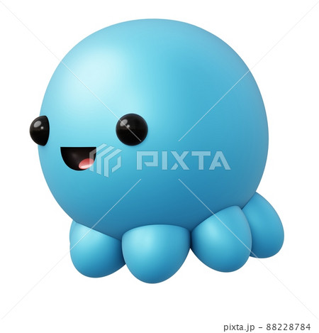 Cartoon Octopus 3D Rendering Illustration isolated. Cartoon Octopus 3D Rendering Illustration isolated. 88228784