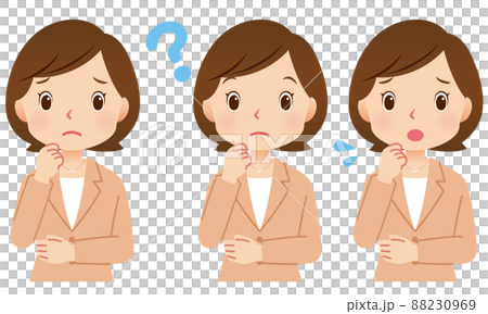 スーツ姿の女性　ビジネス　表情セット 88230969