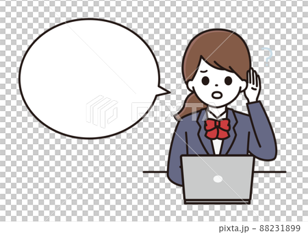 學生女 PC 高中女生耳聾講話泡泡 88231899