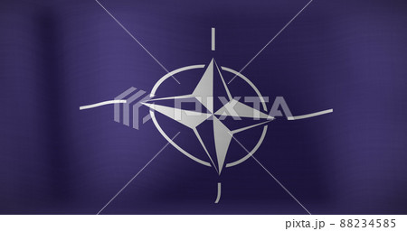 Image of moving and floating flag of nato 88234585
