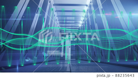 Image of shapes and spots over server room Image of shapes and spots over server room 88235643