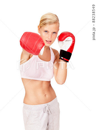 You are so much stronger than you think. Shot of a beautiful female boxer. 88238549