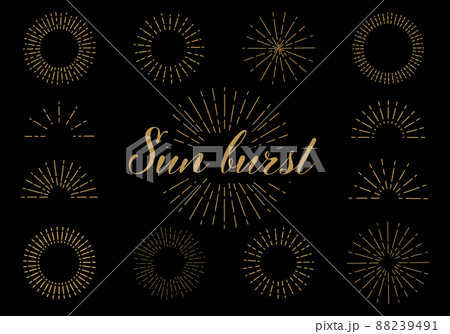 太陽線のベクターイラストセット(Sunuburst decoration set) 88239491