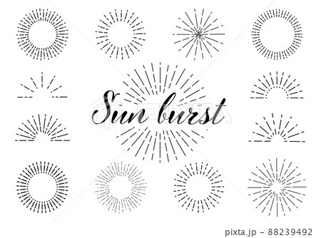 太陽線のベクターイラストセット(Sunuburst decoration set) 太陽線のベクターイラストセット(Sunuburst decoration set) 88239492