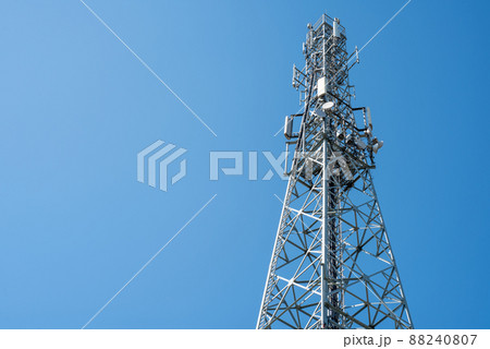 Communication tower with clear blue sky Communication tower with clear blue sky 88240807
