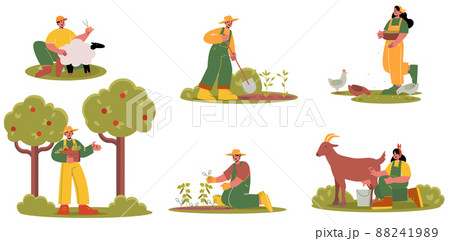 People doing farming and gardening works, farmers People doing farming and gardening works, farmers 88241989