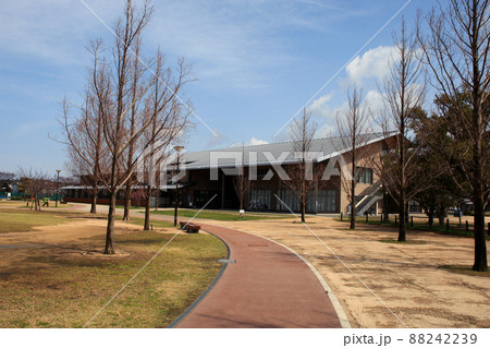 山口県萩市　市街地の施設「萩中央公園・萩市立図書館」 88242239