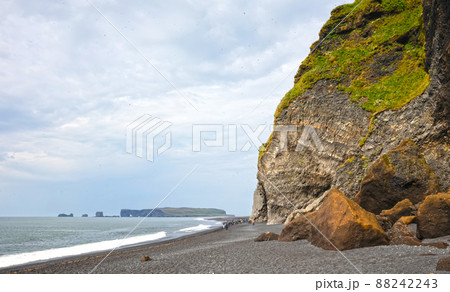 Black sand beach in Iceland 88242243