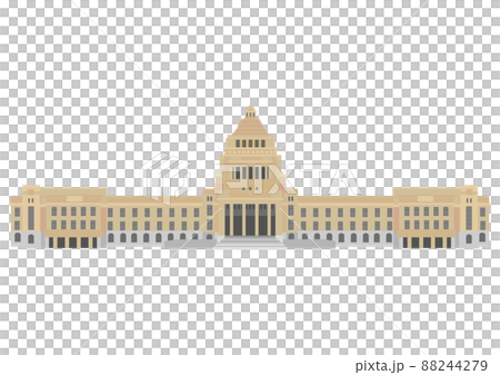 国会議事堂の外観全景 正面玄関 国会議事堂の外観全景 正面玄関 88244279