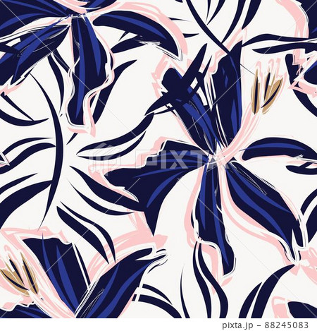 Floral Brush strokes Seamless Pattern Design Floral Brush strokes Seamless Pattern Design 88245083