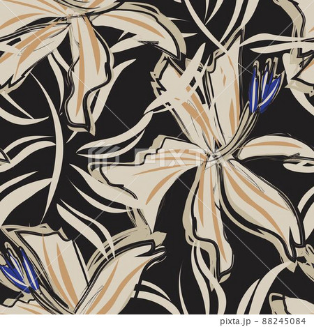 Floral Brush strokes Seamless Pattern Design Floral Brush strokes Seamless Pattern Design 88245084