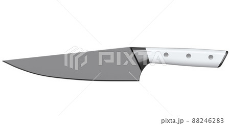 Chef's kitchen knife with a wooden handle isolated on white background. Chef's kitchen knife with a wooden handle isolated on white background. 88246283