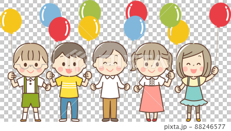 風船を持つ子ども達 風船を持つ子ども達 88246577