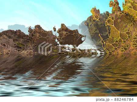 3D illustration of virtual scenery 88246784