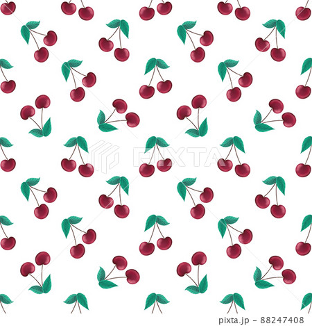 Seamless pattern with cherry on white background Seamless pattern with cherry on white background 88247408