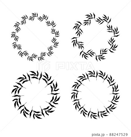 set of circle botanical frames. Vector Illustration  88247529