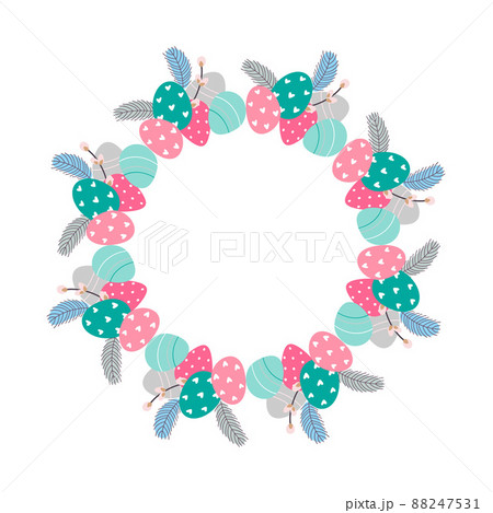 Easter wreath. Vector illustration Easter wreath. Vector illustration 88247531