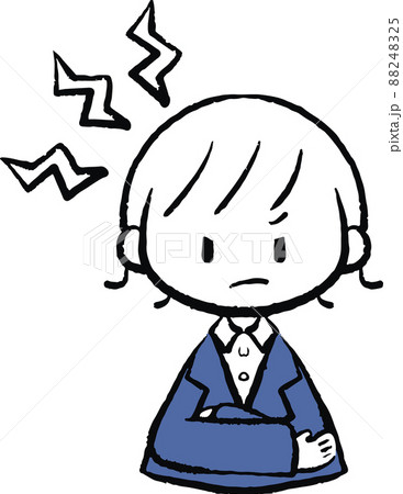 カリカリと苛立つスーツ姿の女性のイラスト カリカリと苛立つスーツ姿の女性のイラスト 88248325