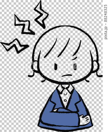 カリカリと苛立つスーツ姿の女性のイラスト カリカリと苛立つスーツ姿の女性のイラスト 88248325