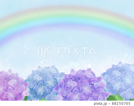 紫陽花と虹　背景素材 88250705