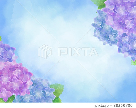紫陽花 フレーム背景素材のイラスト素材 紫陽花 フレーム背景素材のイラスト素材