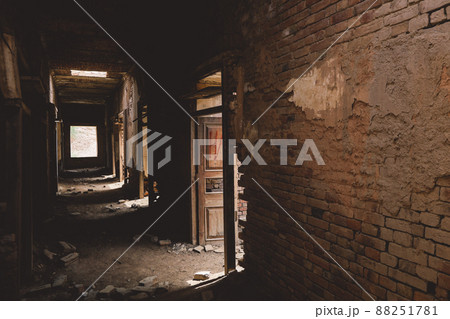 Interior View of the Brick Sandy Arches and Inside Room Ruins of the Derawar Fort, Pakistan 88251781