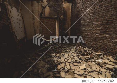 Interior View of the Brick Sandy Arches and Inside Room Ruins of the Derawar Fort, Pakistan 88251782