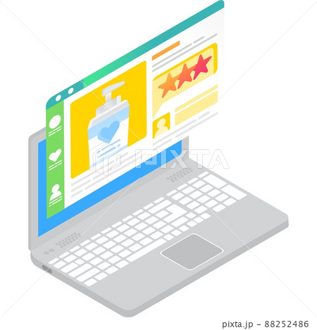 Online beauty shop vector cosmetic store icon Online beauty shop vector cosmetic store icon 88252486