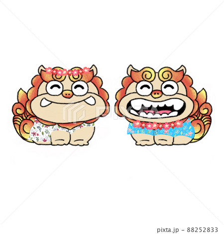 手描き シーサー かりゆしウェア 手描き シーサー かりゆしウェア 88252833