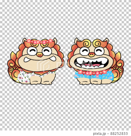 手描き シーサー かりゆしウェア 手描き シーサー かりゆしウェア 88252833