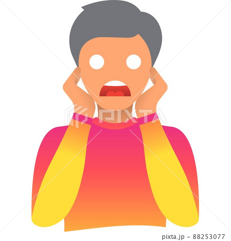 Shocked man character vector flat icon isolated 88253077