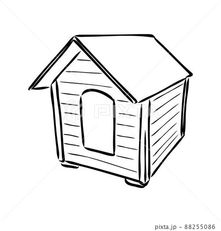 Dog house isolated graphic black white sketch illustration vector Dog house isolated graphic black white sketch illustration vector 88255086