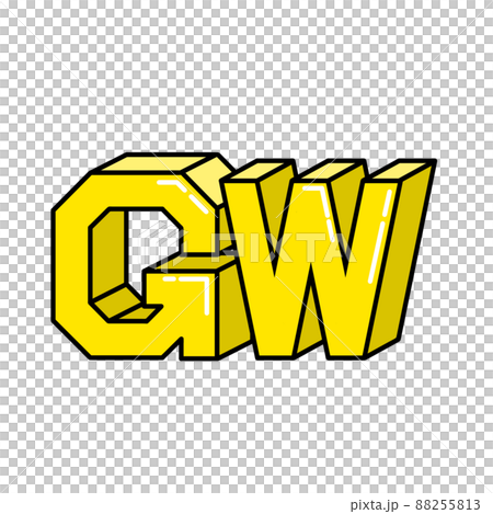 Illustration of the Golden Week (GW) alphabet 88255813